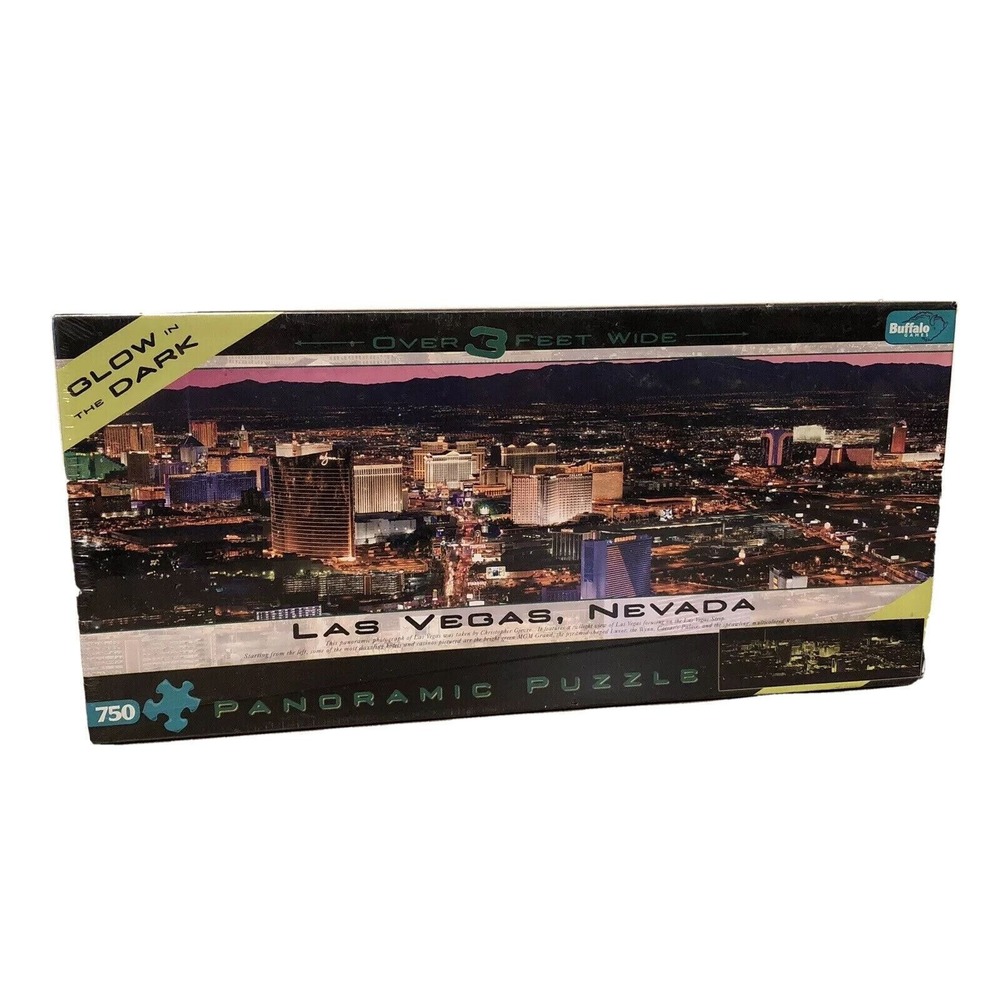 Las Vegas Nevada Glow in the Dark 750 Pieces Panoramic Puzzle Unopened Brand New